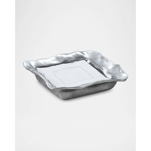 Servilletero de Metal con borde ondulado plateado, organizador de mesa decorativo moderno, decoración elegante para mesa de comedor para Cocina, Restaurante - Product Image 1