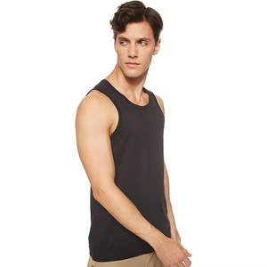 Débardeur uni sans manches pour homme en polyester, vêtement de sport et de fitness, personnalisable, directement de l'usine - Product Image 1