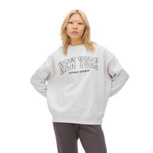 100% Cotton Fleece Women's Eco-Friendly Regular Sleeve O-<b>Neck</b> Sweatshirt for Winter with Customize Design - Product Image 2