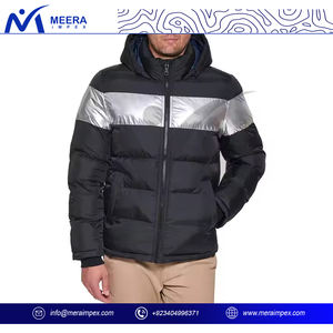 Men's Lightweight <b>Packable</b> Winter Puffer <b>Jacket</b> Waterproof Windproof Hood Insulated Stand Outerwear for Cold Weather Adventures - Product Image 2