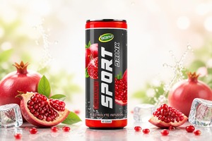 Boisson sportive en conserve de qualité supérieure 320 ml, infusions d'électrolytes, saveur naturelle grenade, fabrication de boissons contractuelle - Product Image 2