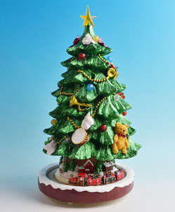 Venta caliente resina <span class=keywords><strong>pueblo</strong></span> árbol tren carillón <span class=keywords><strong>con</strong></span> luces musicales y <span class=keywords><strong>movimiento</strong></span> Navidad Shiningtree adornos para el hogar - Product Image 2