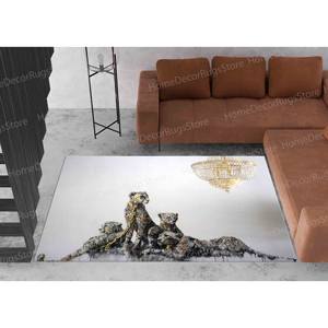 Alfombra con Estampado de Arte Urbano: Diseños de Leopardo y Guepardo de Banksy, con Pelo Suave - Product Image 3
