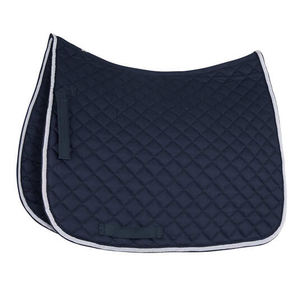 Tapis de selle de saut d'obstacles en satin premium, élégant, matelassé losanges, avec double corde torsadée et logo personnalisé - Product Image 1