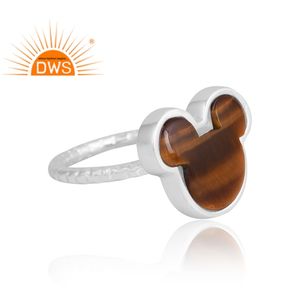 แหวนพลอยสีเหลืองตาเสือธรรมชาติทำจากเงินสเตอร์ลิง925ออกแบบได้ตามที่ต้องการเหมาะสำหรับเป็นของขวัญสำหรับผู้หญิง - Product Image 4