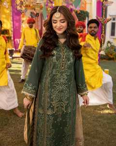 Indien pakistanais dernière mousseline de soie brodée Salwar Kameez avec maçonnerie lourde Collection de mariage de luxe vente chaude robe 0419 - Product Image 5