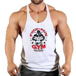 Fitness Tank Top For Men Workout <b>Muscle</b> Fit Stringer Gym Shirt Sleeveless <b>Vest</b> Bodybuilding Cotton Training Tee - Product Image 4