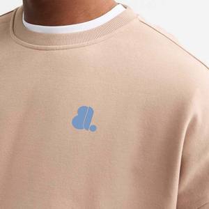 Men's <b>Oversized</b> 100% Cotton Heavyweight Fleece Pullover <b>Sweatshirt</b> Crew Neck Casual <b>Vintage</b> Style Printed Design Front Logo - Product Image 5