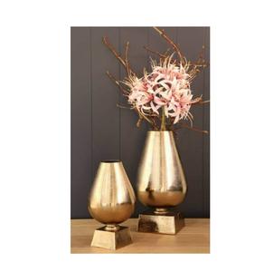 แจกันดอกไม้อลูมิเนียมออกแบบใหม่ล่าสุดชุดตกแต่งโต๊ะในร่มสำนักงานมี3ขนาดที่แตกต่างกันสีทองตกแต่งดอกไม้ - Product Image 6