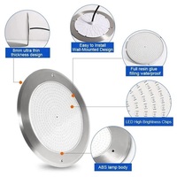 Acero inoxidable 316 IP68 resistente al agua 15mm de espesor blanco cálido LED Luz de piscina para uso en paisaje refinado nuevo