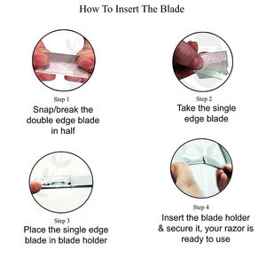 Rasoirs droits professionnels pour hommes Kit de rasoir de barbier à bord droit à lame exposée de 2mm pour le rasage rapproché Design en marbre bleu - Product Image 2