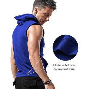 Entrenamiento de los hombres sin mangas gimnasio sudaderas con capucha culturismo músculo camisetas sin mangas con capucha camisetas sin mangas estilo transpirable precio barato - Product Image 3