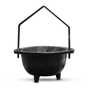 Quemador de caldero de hierro fundido de diseño elegante con acabado negro para decoración de hogar y Festival Quemador de soporte de incienso perfecto - Product Image 1