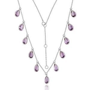 Collier de pierres précieuses améthyste en argent sterling 925 de haute qualité au design personnalisé pour les bijoux de cadeau pour femmes - Product Image 1