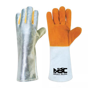 Gants de sécurité en cuir de vache fendu résistants au feu avec logo personnalisé Gants de travail de soudage à la main pour soudeurs - Product Image 3