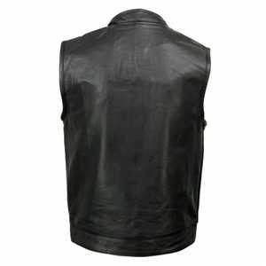 Vêtements d'extérieur décontractés d'hiver pour hommes, gilet en cuir polaire épais et chaud respirant, col en V à simple boutonnage, conception réversible OEM disponible - Product Image 2