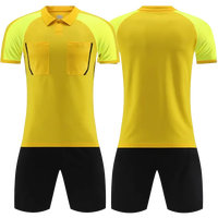 Conjunto de Uniforme de Árbitro de Fútbol 2025, Unisex, Cuello Camisero, Bolsillos Completos, Manga Corta, Futsal, Estampado, Transpirable, Secado Rápido