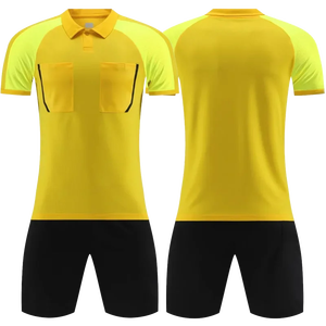 2025 nouvel arbitre Football maillot ensemble hommes Football col rabattu poches complètes manches courtes Futsal maillot pour juge vêtements - Product Image 4