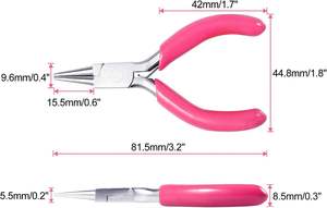 Mini pince à boucler les fils ronde de 3 pouces avec poignée en PVC rose, état neuf, outil essentiel pour la fabrication et la réparation de bijoux - Product Image 5