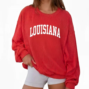 Sudadera Casual Holgada con Cuello Alto para Mujer, de Algodón y Felpa, Corte Relajado, Moda de Invierno, Jersey con Insignia y Lentejuelas, Ropa Urbana - Product Image 1