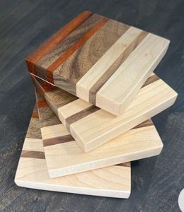 Sous-verres en noyer sous-verre en bois ensemble rond forme carrée cadeaux de mariage sous-verre en pierre gravé utilisation pour la décoration intérieure - Product Image 5