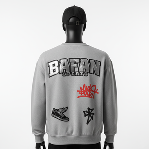 Haute qualité hommes sweat 320 GSM brossé polaire coton tissu décontracté surdimensionné coupe gris couleur Logo personnalisé basiques sweats - Product Image 2