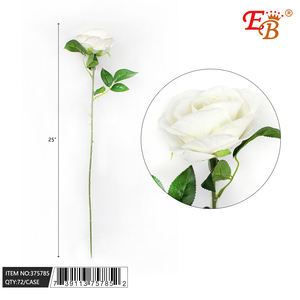 <b>Artificial</b> White Rose 25 In 3D Faux Wedding Flower Decoration Handmade Classic Style Single <b>Stem</b> - Product Image 3