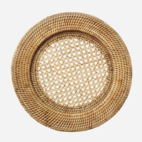 Assiettes rondes en rotin tissées à la main, design bohème, 13 pouces, sets de table écologiques pour la décoration de table de mariage ou la salle à manger
