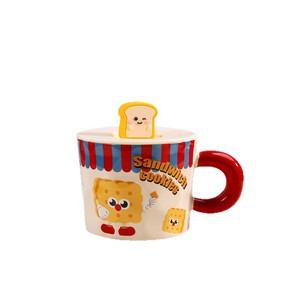 Taza de Cerámica <span class=keywords><strong>con</strong></span> Tapa, Diseño Animado y Elegante, Ideal para Oficina, Hogar, Dormitorio o Desayuno - Product Image 6