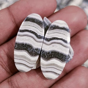 Best <b>Pattern</b> Zebra Calcite Pairs Matched Zebra Calcite Pairs For Earrings Matched Stone Pairs - Product Image 3