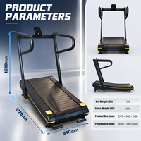 Tapis de course incurvé BN à économie d'énergie et auto-alimenté, petite console pour salle de sport à domicile, centre d'entraînement premium