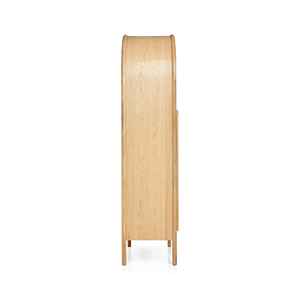 Armoire moderne en bois massif avec design cintré, double porte, rangement pour chambre à coucher, salon, meubles - Product Image 3
