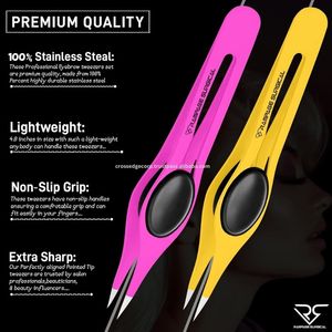 Juego de Pinzas para Cejas Profesionales, 6 Piezas, Herramientas de Belleza de Acero Inoxidable, Aplicador de Cejas, Kit de Modelado de Cejas - Product Image 3
