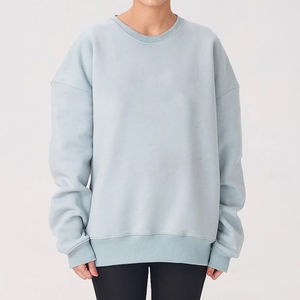 Sudadera Holgada Informal de Invierno para Mujer, Ecológica, Personalizada, con Bordado Frontal, Cuello Redondo, 100% Algodón Felpa, Calidad Económica - Product Image 1