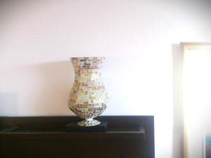 Bougie élégante en verre à la cire d'abeille avec finition mosaïque pour la décoration de table de fête, dîner de nuit, porte-bougie T-light - Product Image 3