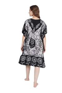 Caftán de talla grande para mujer, camisón hasta la rodilla de algodón con estampado Batik, ropa de playa Maxi, Kimono sintético, poliéster, viscosa para la playa - Product Image 4