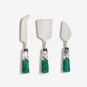 Hot Selling <b>Wedding</b> Cheese <b>Cutter</b> Knives Set Marble Handle Stainless Steel Pizza Knife <b>Cake</b> Amazing Set - Product Image 2