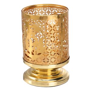 Soporte votivo chapado en oro de Metal plateado de lujo moderno, Base de té de luz, mesa decorativa hecha a mano, reutilizable de alta calidad - Product Image 1