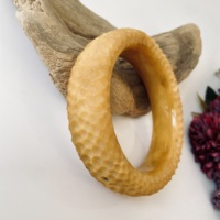 Amberstone Takı El Oyması Petek Dokulu Doğal Baltık Kehribar Bileklik Sarı Nişan Bilekliği
