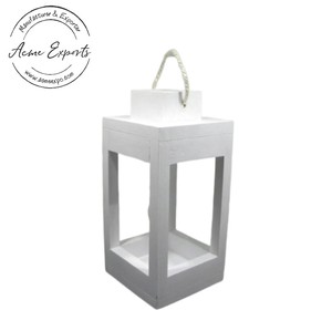 Rustic Wooden Hanging <b>Lantern</b> with Criss Cross Design Perfect for Outdoor <b>Decor</b> Garden Lighting and Festive Ambience - Product Image 3