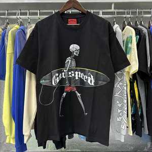 Camiseta Vintage de Algodón 100% con Lavado Ácido para Hombre, Estilo Urbano GOD SPEED, Corte Holgado, Ecológica y Transpirable - Product Image 1