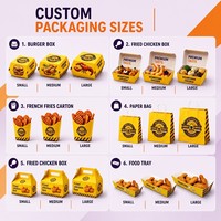 Ensemble d'emballages alimentaires personnalisés, imperméables et résistants à la graisse - Boîtes en papier pour hamburgers, poulet, frites, hot-dogs à emporter avec logo