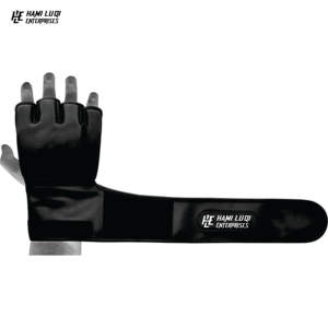 Gants de boxe MMA noirs de qualité supérieure avec logo Gants de boxe Wining imprimés personnalisés pour le sport en cuir de combat vente en gros - Product Image 4