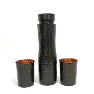 Black Enamel Print Shiny Polished <b>Copper</b> <b>Bottle</b> with Ring Hand Grip & Rope for Outdoor Use-Health Benefits Energy <b>Drink</b> Storage - Product Image 5
