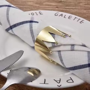 Aluminum Napkin Ring With Simple Design Metal <b>Table</b> Decoration Dinnerware - Product Image 2