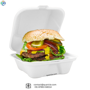 Venta caliente bagazo biodegradable desechable 6x6 tapa de caja de hamburguesas para eventos camiones de comida cumpleaños bodas hogar bares - Product Image 6