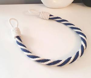 Attaches de rideaux nautiques, cordes torsadées en jute marine et en coton blanc - Product Image 1