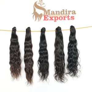 Dobles ช่อผมมนุษย์สำหรับต่อวัดเส้นผมเครื่องหยักธรรมชาติบริสุทธิ์สีดำแบบ100% - Product Image 3