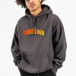 Sweat à capuche oversize en polaire thermique pour homme 2025, en polyester/coton épais, avec logo personnalisé brodé - Product Image 4