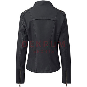 2026 New Arrival Customized <b>Women's</b> Genuine Leather Jackets Stand Collar Breathable Knitted Winter in Bulk Quantity - Product Image 2